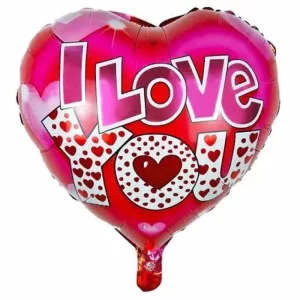 بادکنک فویلی طرح قلب I love you