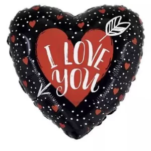 بادکنک فویلی طرح قلب love you