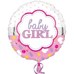 بادکنک فویلی گرد نوزاد baby girl