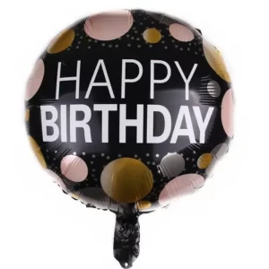 بادکنک فویلی گرد طرح happy birthday