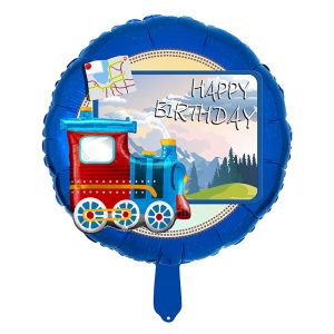 بادکنک فویلی گرد طرح قطار