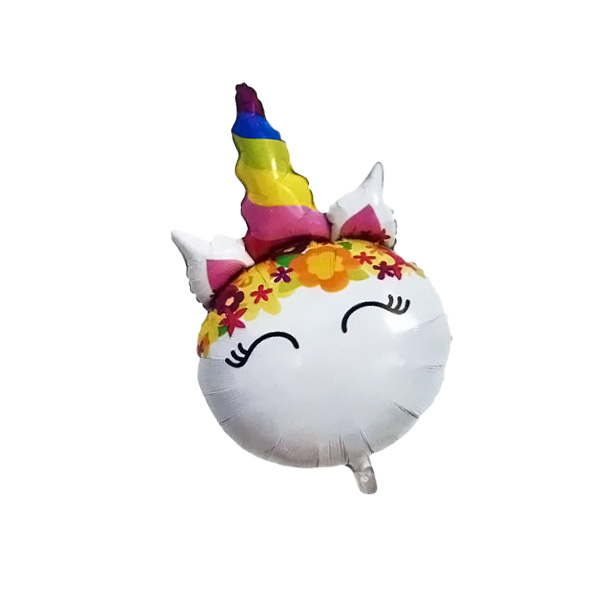 بادکنک فویلی مدل تک شاخ گرد کد UnicornB