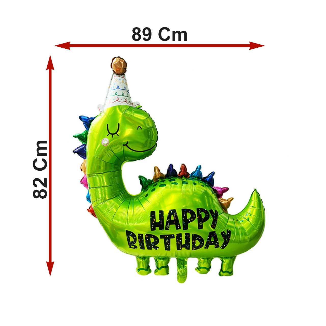 بادکنک فویلی لاکی بالونز مدل دایناسور کلاه دار طرح Happy Birthday کد 1218