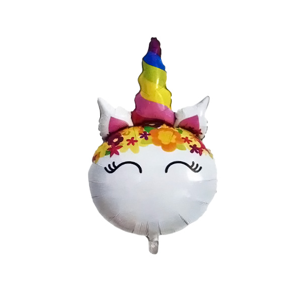 بادکنک فویلی مدل تک شاخ گرد کد UnicornB