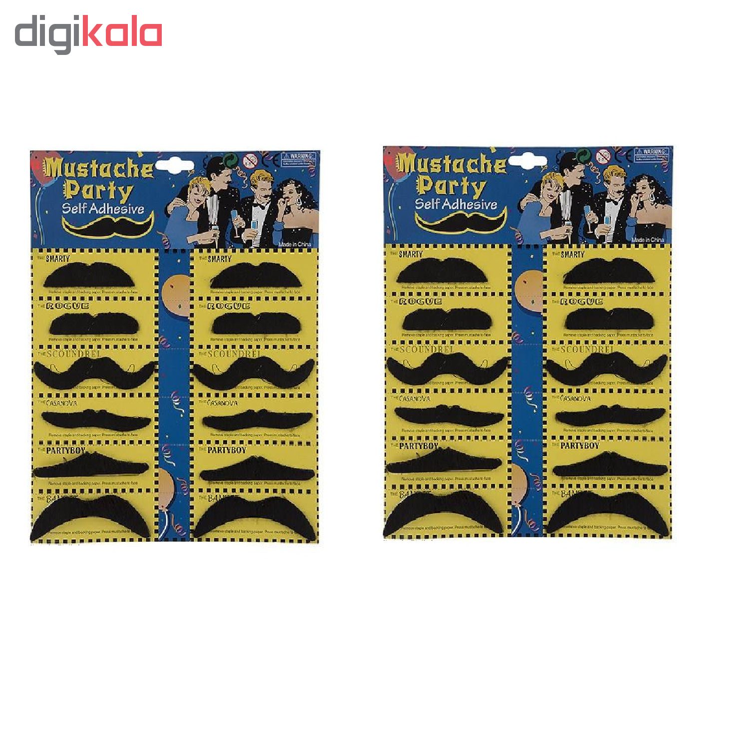 ست سیبیل نمایشی مدل Black Mustache بسته 24 عددی