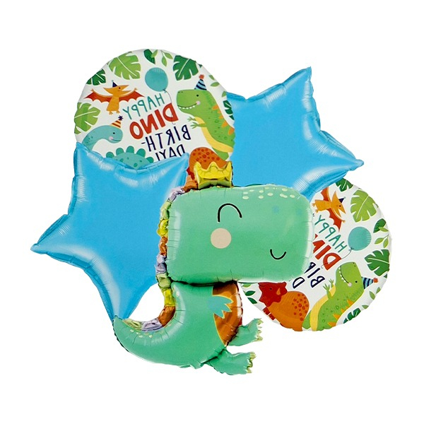 بادکنک فویلی مدل دایناسور کد Dinosaur5pcsB4 مجموعه 5 عددی