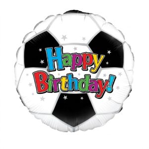 بادکنک فویلی مدل گرد هپی برت دی توپ فوتبال کد KP-HBD-212 بسته 3 عددی