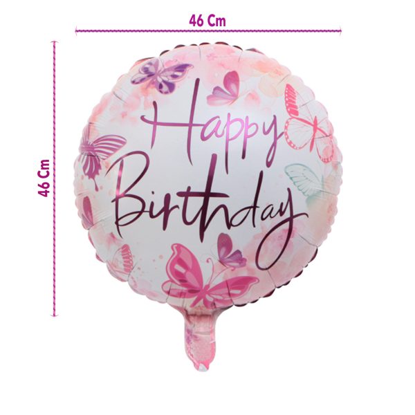 بادکنک فویلی لاکی بالونز مدل happy birthday طرح پروانه