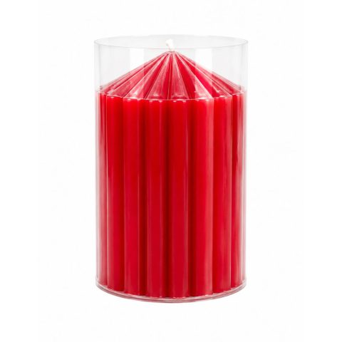 شمع استوانه‌ای بدون‌بو مدل 10 طرح شیاردار کد KP-21-10c زمان اتمام 10 ساعت