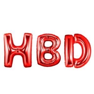 بادکنک فویلی پارتی لند تهران مدل HBD کد HAPPYBIRTHDAY014 مجموعه سه عددی