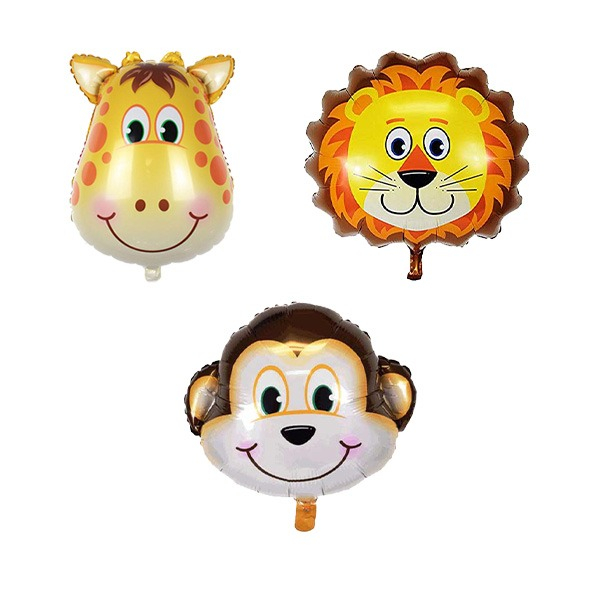 بادکنک فویلی مدل سر حیوانات جنگل کد AnimalMballoon2 مجموعه 3 عددی