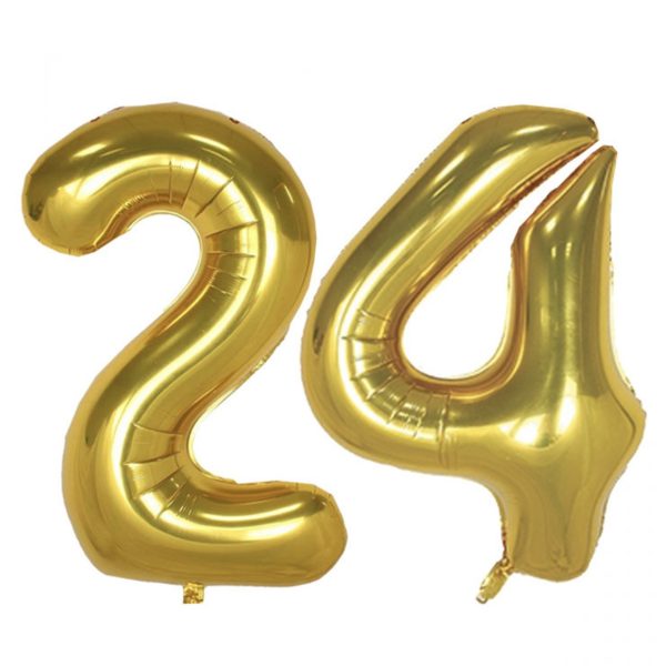 بادکنک فویلی پارتی لند تهران طرح عدد بیست و چهار کد twenty four24 بسته 2 عددی