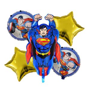 بادکنک فویلی مدل سوپرمن کد Superman5csB1 مجموعه 5 عددی