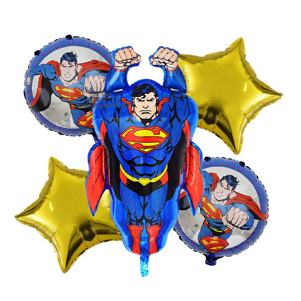 بادکنک فویلی مدل سوپرمن کد Superman5csB1 مجموعه 5 عددی