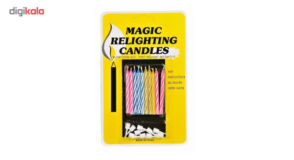 شمع مدل Magic بسته 10 عددی سایز 150