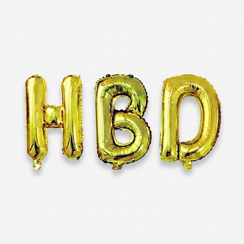بادکنک فویلی  طرح HBD کد SMALL16 بسته 3 عددی