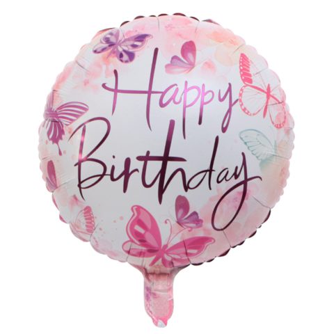 بادکنک فویلی لاکی بالونز مدل happy birthday طرح پروانه