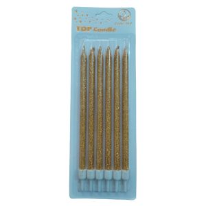 شمع تولد مدل مدادی طرح اکلیلی کد 910 بسته 6 عددی