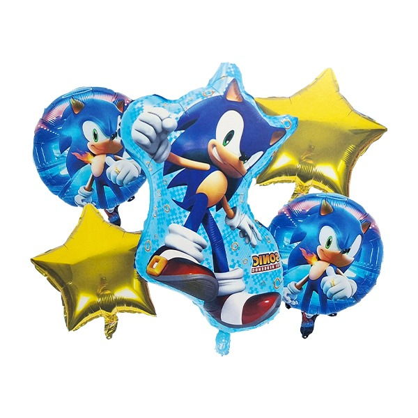 بادکنک فویلی مدل سونیک کد Sonic5pcB3 مجموعه 5 عددی