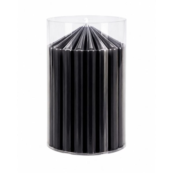 شمع استوانه‌ای بدون‌بو مدل 10 طرح شیاردار کد KP-21-10c زمان اتمام 10 ساعت