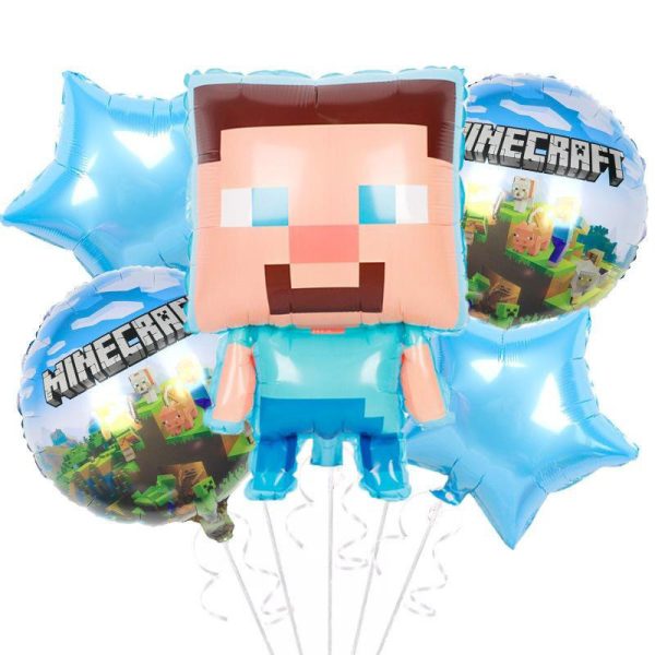 بادکنک فویلی مدل ماین کرافت کد Minecraft5pcB2 مجموعه 5 عددی
