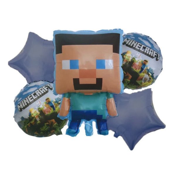 بادکنک فویلی مدل ماین کرافت کد Minecraft5pcB2 مجموعه 5 عددی