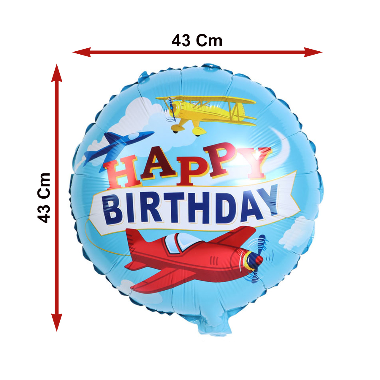 بادکنک فویلی لاکی بالونز طرح هواپیما مدل Happy Birthday کد 1080