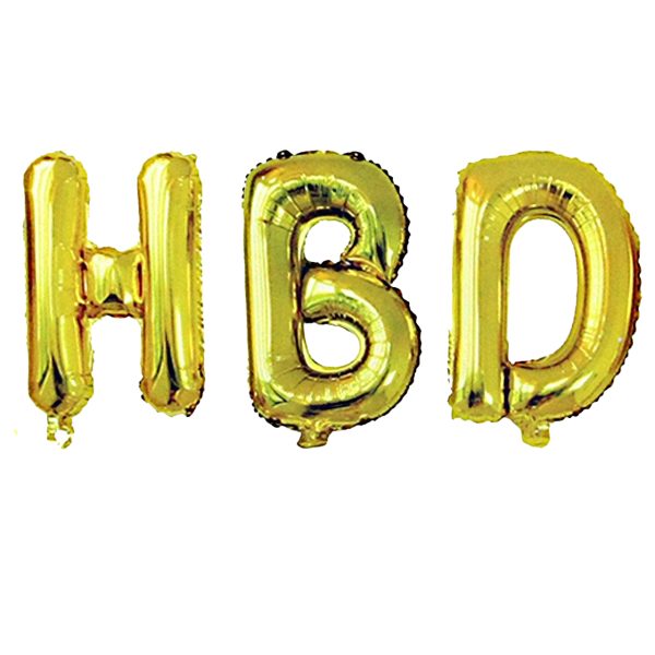 بادکنک فویلی طرح HBD کد SMALL16 بسته 3 عددی
