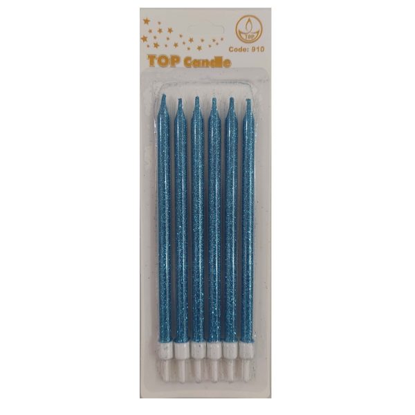 شمع تولد مدل اکلیلی تک رنگ کد I22V بسته 6 عددی