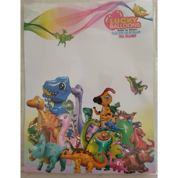 بادکنک فویلی لاکی بالونز طرح دایناسور کلاه دار و DINO مدل Happy Birthday کد 1228 مجموعه 2 عددی