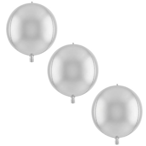 بادکنک فویلی مدل اوربز کد KP-18in-Silver بسته 3 عددی