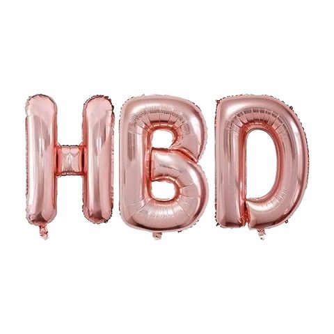 بادکنک فویلی مدل HBD کد pinkHBD16inch مجموعه 3 عددی