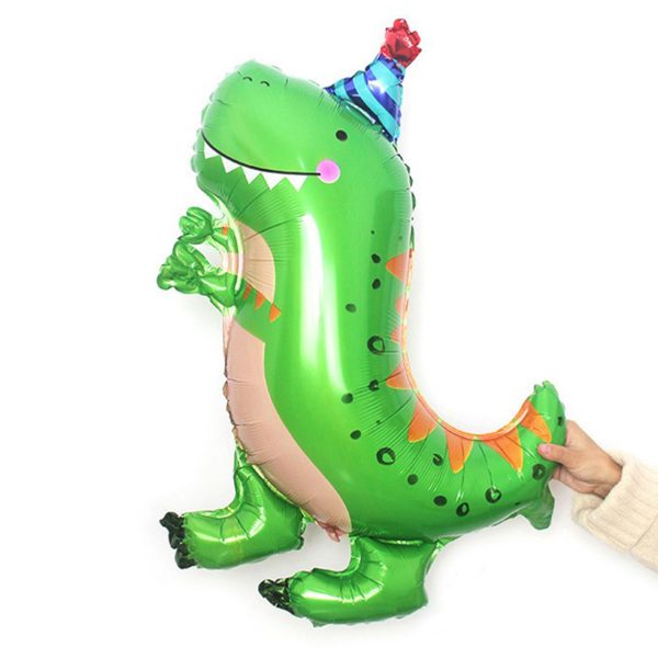 بادکنک فویلی لاکی بالونز طرح دایناسور کلاه دار و Happy Birthday طرح DINO کد 1004 مجموعه 3 عددی