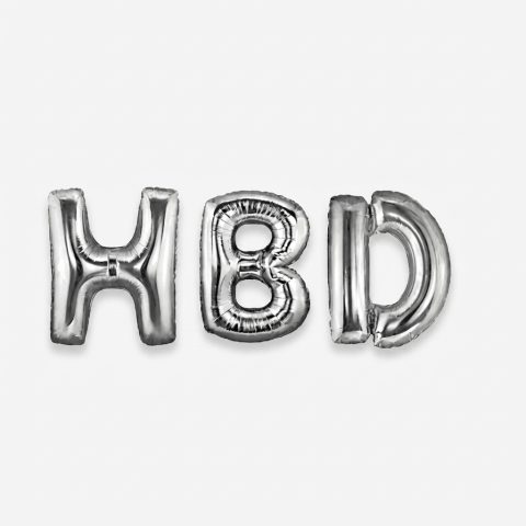 بادکنک فویلی طرح تولد مبارک مدل HBD مجموعه 3 عددی