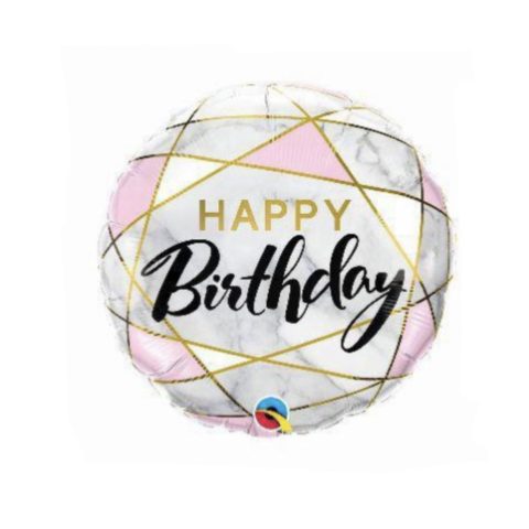 بادکنک فویلی پارتی لند تهران طرح مرمر مدل  happy birthday کد 2011