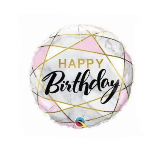 بادکنک فویلی پارتی لند تهران طرح مرمر مدل  happy birthday کد 2011