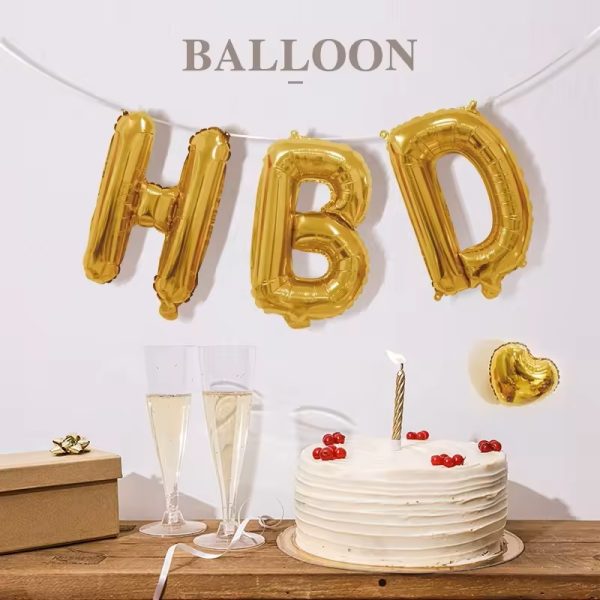 بادکنک فویلی طرح 32 اینچ HBD کد DB32
