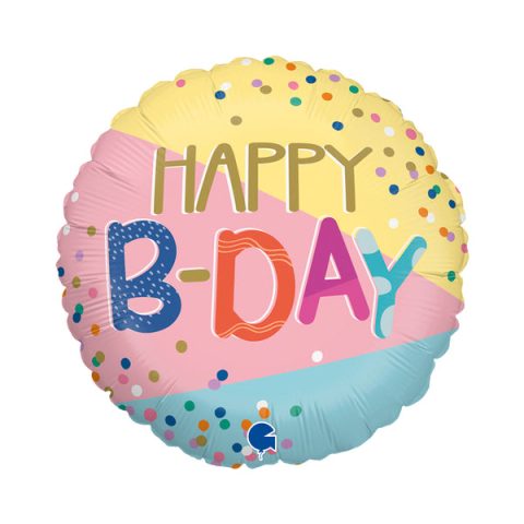 بادکنک فویلی مدل گرد HAPPY B-DAY تولدت مبارک کد KP-HBD-4894