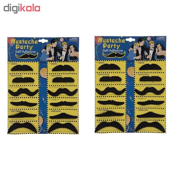 ست سیبیل نمایشی مدل Black Mustache بسته 24 عددی