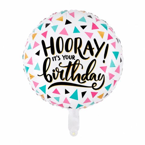 بادکنک فویلی مدل گرد Hooray! It's Your Birthday کد KP-HBD-5412
