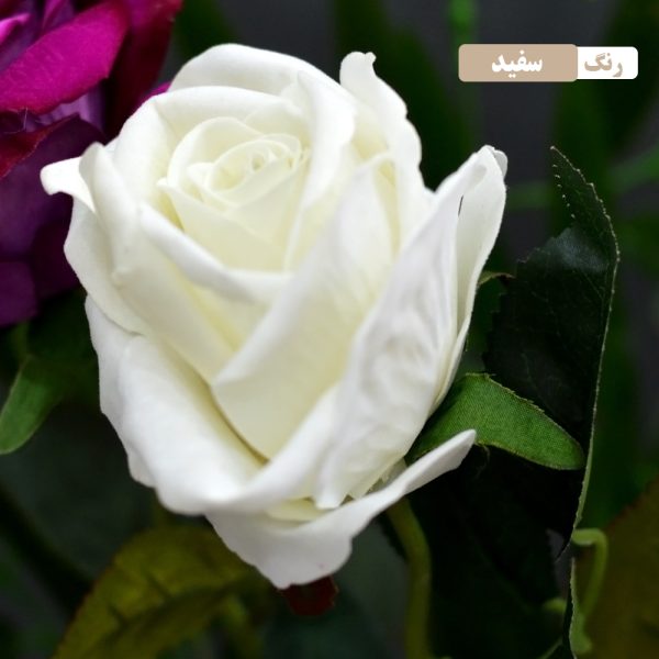گل مصنوعی شاخه گل رز ارتفاع 50 سانتی‌متر بسته دو عددی، مناسب تزیین و دکوراسیون خانگی و اداری، وزن سبک 50 گرم