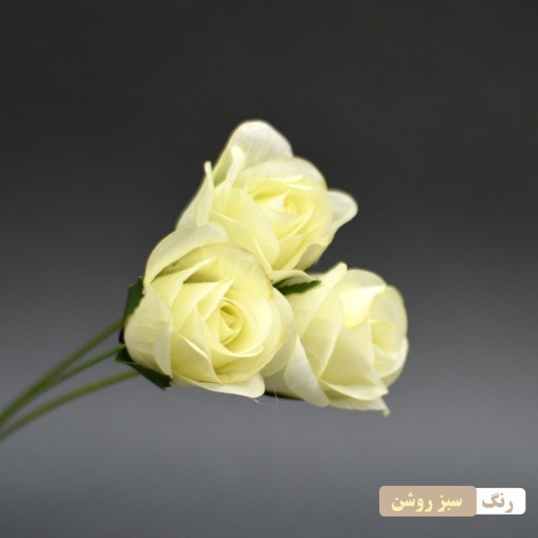 شاخه گل رز مصنوعی بسته 3 عددی ارتفاع 30 سانتیمتر وزن سبک 40 گرم مناسب تزئینات و دکوراسیون داخلی