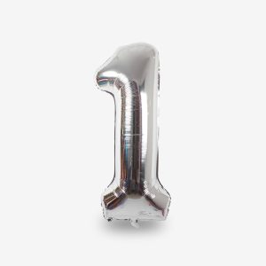 بادکنک فویلی عدد 1 هپی بری مدل SILVER