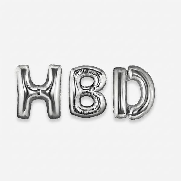 بادکنک فویلی طرح تولد مبارک مدل HBD مجموعه 3 عددی